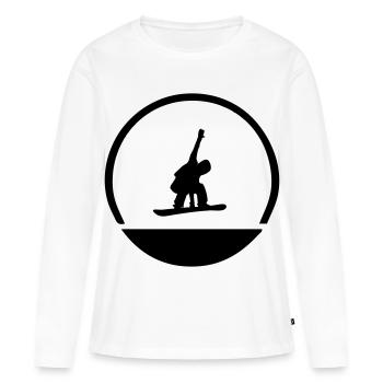Emblème de snowboarder - T-shirt manches longues Premium bio Femme - blanc - Devant - Julia (174cm)
