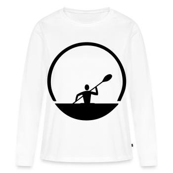Emblème de canoë - T-shirt manches longues Premium bio Femme - blanc - Devant - Julia (174cm)