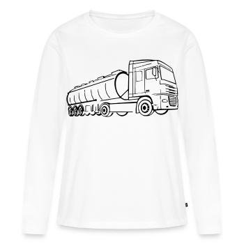 daf xf, trafic, voiture, véhicule - T-shirt manches longues Premium bio Femme - blanc - Devant - Julia (174cm)