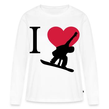 J'aime Snowboarding - T-shirt manches longues Premium bio Femme - blanc - Devant - Julia (174cm)
