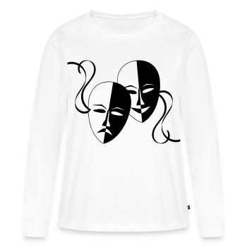 Masque, Masques, Masqué, - T-shirt manches longues Premium bio Femme - blanc - Devant - Julia (174cm)