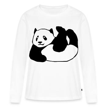 Panda, Bär,Tier, - Frauen Premium Bio Langarmshirt - Weiß - Vorne - Julia (174cm)