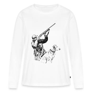 Hunter - T-shirt manches longues Premium bio Femme - blanc - Devant - Julia (174cm)