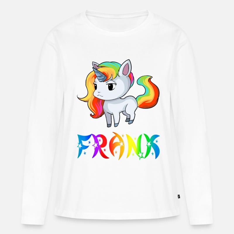 Frank Einhorn - Frauen Premium Bio Langarmshirt - Weiß