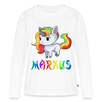 Einhorn Markus - T-shirt manches longues Premium bio Femme - blanc - Devant - Julia (174cm)