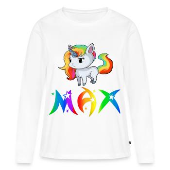 Unicorn Max - Women's Premium Organic Long Sleeve Shirt - white - Front - Julia (174cm)