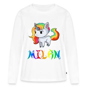 Unicorn Milan - Women's Premium Organic Long Sleeve Shirt - white - Front - Julia (174cm)