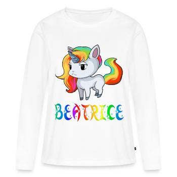 Einhorn Beatrice - T-shirt manches longues Premium bio Femme - blanc - Devant - Julia (174cm)