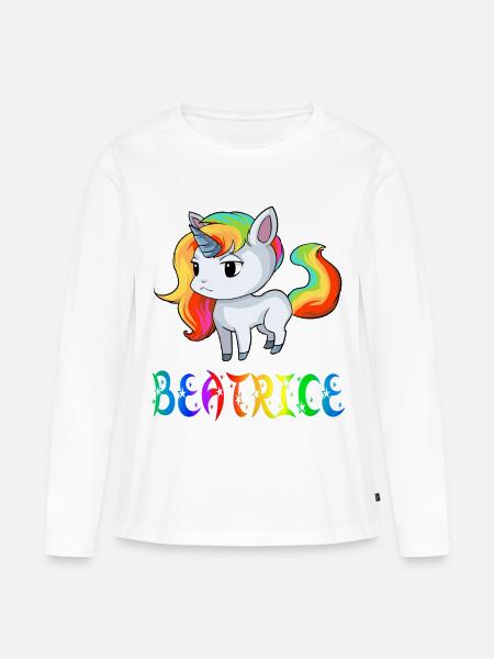 Einhorn Beatrice - Maglia a maniche lunghe ecologica premium da donna - bianco