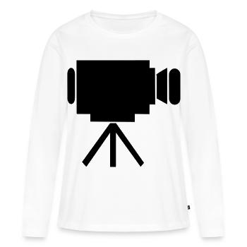 cinéma - T-shirt manches longues Premium bio Femme - blanc - Devant - Julia (174cm)