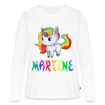 Unicorn Martine - T-shirt manches longues Premium bio Femme - blanc - Devant - Julia (174cm)
