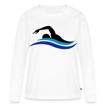 flotteur - T-shirt manches longues Premium bio Femme - blanc - Devant - Julia (174cm)