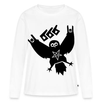 Owl Black Metal - T-shirt manches longues Premium bio Femme - blanc - Devant - Julia (174cm)