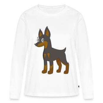 Pinscher allemand - T-shirt manches longues Premium bio Femme - blanc - Devant - Julia (174cm)