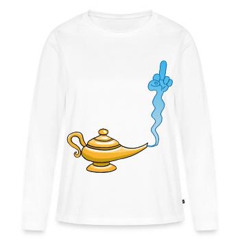 Le génie - T-shirt manches longues Premium bio Femme - blanc - Devant - Julia (174cm)