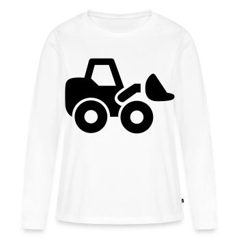 Bagger - Frauen Premium Bio Langarmshirt - Weiß - Vorne - Julia (174cm)