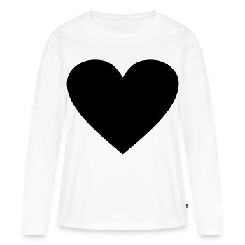 Schwarzes Herz Awesomeelement - Frauen Premium Bio Langarmshirt - Weiß - Vorne - Julia (174cm)