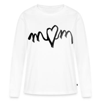 I heart MOM love - le cadeau de la fête des mères - T-shirt manches longues Premium bio Femme - blanc - Devant - Julia (174cm)