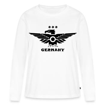 Adler Allemagne noir noir - T-shirt manches longues Premium bio Femme - blanc - Devant - Julia (174cm)