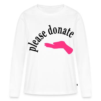 geld spenden - Frauen Premium Bio Langarmshirt - Weiß - Vorne - Julia (174cm)