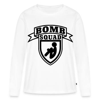 Bomb Squad - T-shirt manches longues Premium bio Femme - blanc - Devant - Julia (174cm)