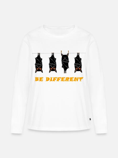 Anders sein - Frauen Premium Bio Langarmshirt - Weiß