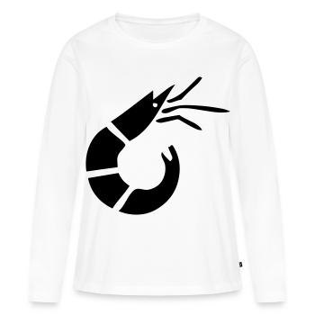 Garnele - Krabbe - Shrimp -Fischerei - Frauen Premium Bio Langarmshirt - Weiß - Vorne - Julia (174cm)