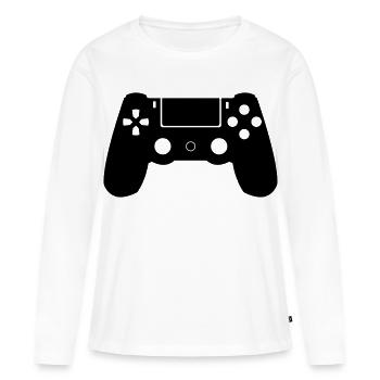 Controller - Frauen Premium Bio Langarmshirt - Weiß - Vorne - Julia (174cm)