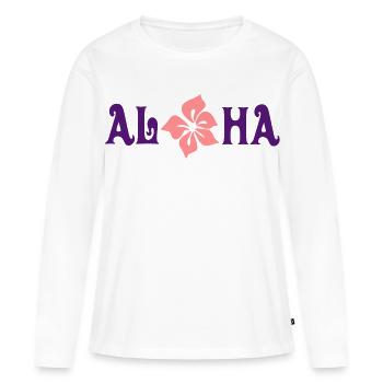 aloha - T-shirt manches longues Premium bio Femme - blanc - Devant - Julia (174cm)