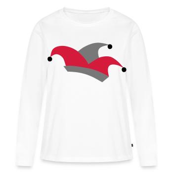 fou bouchon - T-shirt manches longues Premium bio Femme - blanc - Devant - Julia (174cm)