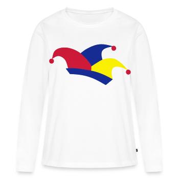 fou bouchon - T-shirt manches longues Premium bio Femme - blanc - Devant - Julia (174cm)