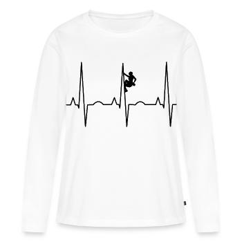 Grimpeur - T-shirt manches longues Premium bio Femme - blanc - Devant - Julia (174cm)