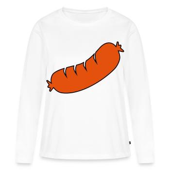 saucisse - T-shirt manches longues Premium bio Femme - blanc - Devant - Julia (174cm)