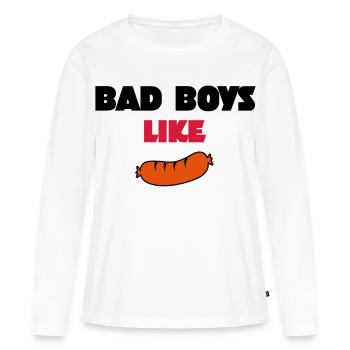 saucisse - T-shirt manches longues Premium bio Femme - blanc - Devant - Julia (174cm)