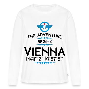 Vienne - T-shirt manches longues Premium bio Femme - blanc - Devant - Julia (174cm)