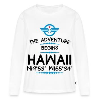 Hawaï - T-shirt manches longues Premium bio Femme - blanc - Devant - Julia (174cm)