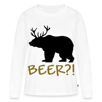 Beer!? - Frauen Premium Bio Langarmshirt - Weiß - Vorne - Julia (174cm)