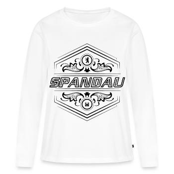 Spandau Berlin | Für Berliner - Frauen Premium Bio Langarmshirt - Weiß - Vorne - Julia (174cm)