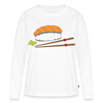 Sushi - T-shirt manches longues Premium bio Femme - blanc - Devant - Julia (174cm)