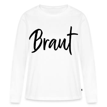 Enterrement de vie de jeune fille - T-shirt manches longues Premium bio Femme - blanc - Devant - Julia (174cm)
