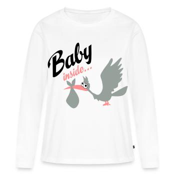grossesse - T-shirt manches longues Premium bio Femme - blanc - Devant - Julia (174cm)