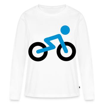 Bicyclette - T-shirt manches longues Premium bio Femme - blanc - Devant - Julia (174cm)