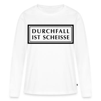Durchfall ist Scheiße - Frauen Premium Bio Langarmshirt - Weiß - Vorne - Julia (174cm)