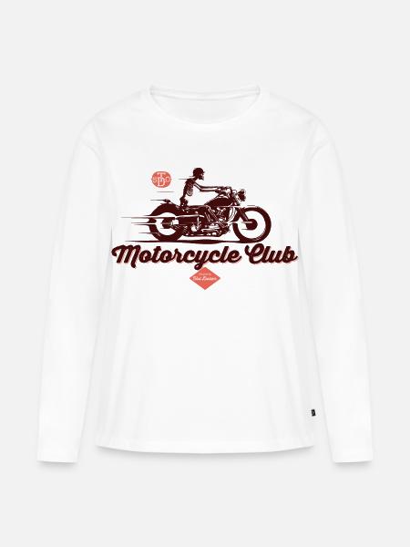 motorcycle club - Frauen Premium Bio Langarmshirt - Weiß