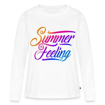 Summer feeling - Women's Premium Organic Long Sleeve Shirt - white - Front - Julia (174cm)