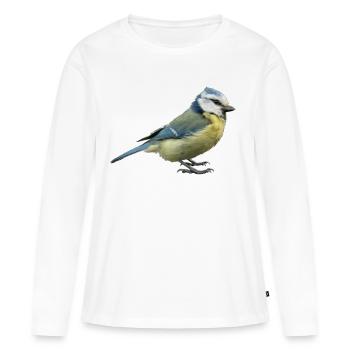 Mésange bleue 2 - T-shirt manches longues Premium bio Femme - blanc - Devant - Julia (174cm)