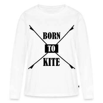 Kiteboard,Kiteboarder,Kiteboarding,Mer,Conseil - T-shirt manches longues Premium bio Femme - blanc - Devant - Julia (174cm)