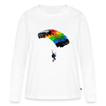 parachute - T-shirt manches longues Premium bio Femme - blanc - Devant - Julia (174cm)