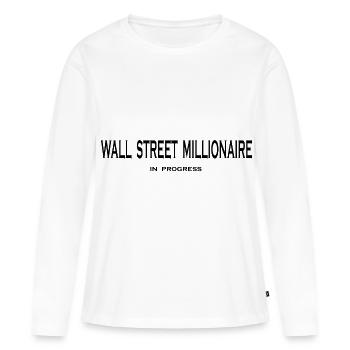 Bourse et actionnaire - T-shirt manches longues Premium bio Femme - blanc - Devant - Julia (174cm)