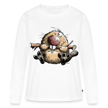 Funny Beaver - Women's Premium Organic Long Sleeve Shirt - white - Front - Julia (174cm)